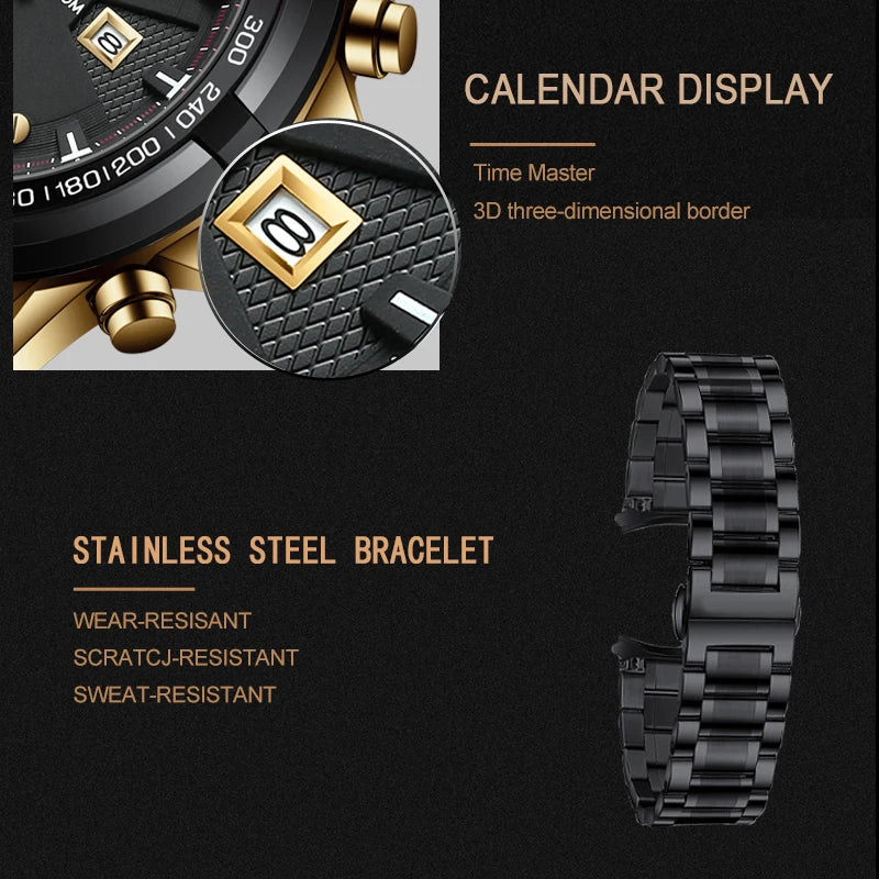 VA VA VOOM Top Brand Dropshipping Relogio Masculino Men Luxury Calendar Luminous Wristwatch Imitate Quartz Sports Men's Watch