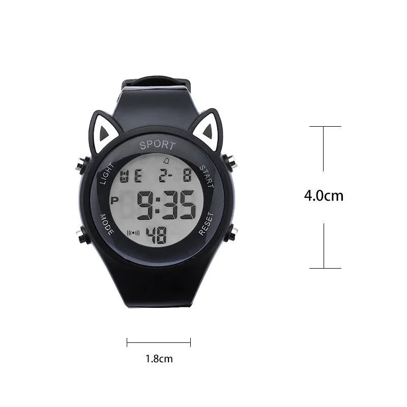 【Watch + Bracelet】Cat Ear Children's Silicone   Multi Functional Sports Electronic  Unicorn Bracelet Set